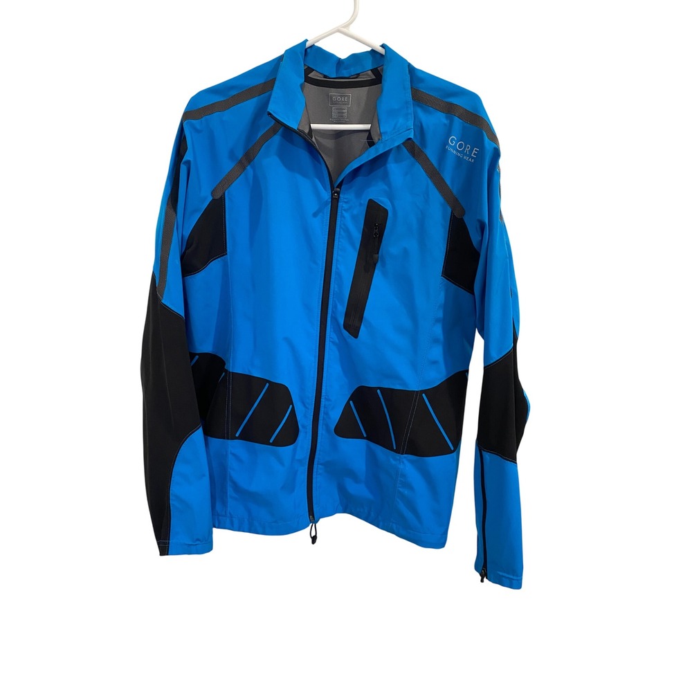 GORE Running Wear Jacket Women's Large Full‎ Zip Blue Black Athletic Lightweight